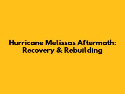Hurricane Melissa's Aftermath: Recovery & Rebuilding