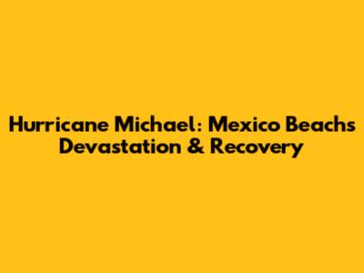 Hurricane Michael: Mexico Beach's Devastation & Recovery