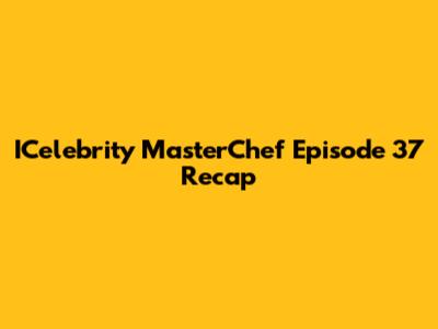 ICelebrity MasterChef Episode 37 Recap