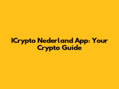 ICrypto Nederland App: Your Crypto Guide