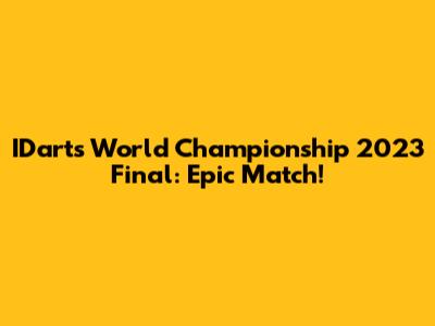 IDarts World Championship 2023 Final: Epic Match!