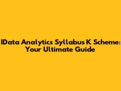 IData Analytics Syllabus K Scheme: Your Ultimate Guide
