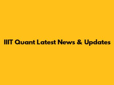 IIIT Quant Latest News & Updates