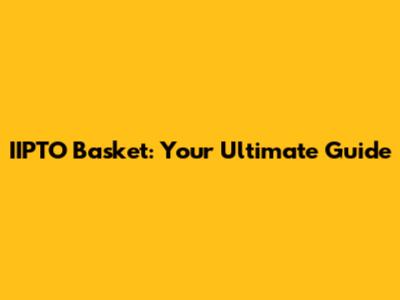 IIPTO Basket: Your Ultimate Guide