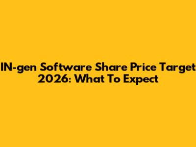 IN-gen Software Share Price Target 2026: What To Expect