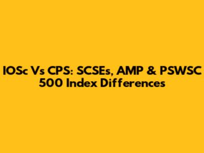IOSc Vs CPS: SCSEs, AMP & PSWSC 500 Index Differences