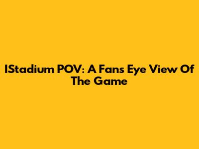 IStadium POV: A Fan's Eye View Of The Game