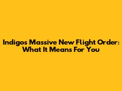 Indigo's Massive New Flight Order: What It Means For You