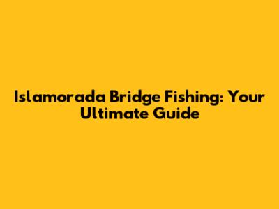 Islamorada Bridge Fishing: Your Ultimate Guide