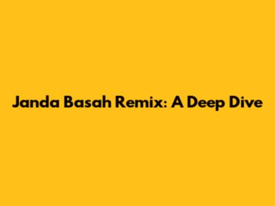 Janda Basah Remix: A Deep Dive