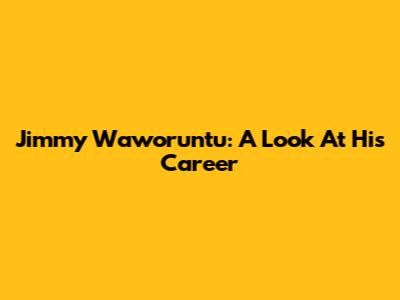 Jimmy Waworuntu: A Look At His Career