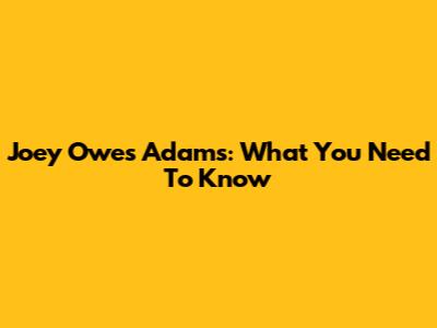 Joey Owes Adams: What You Need To Know