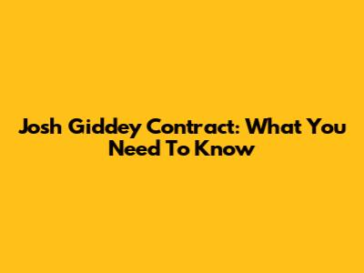Josh Giddey Contract: What You Need To Know