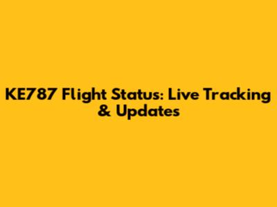 KE787 Flight Status: Live Tracking & Updates