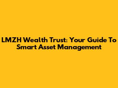 LMZH Wealth Trust: Your Guide To Smart Asset Management