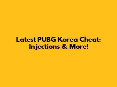 Latest PUBG Korea Cheat: Injections & More!