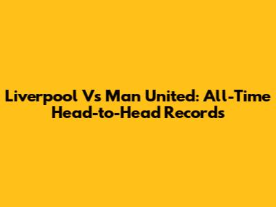 Liverpool Vs Man United: All-Time Head-to-Head Records