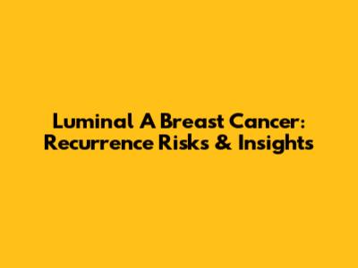 Luminal A Breast Cancer: Recurrence Risks & Insights