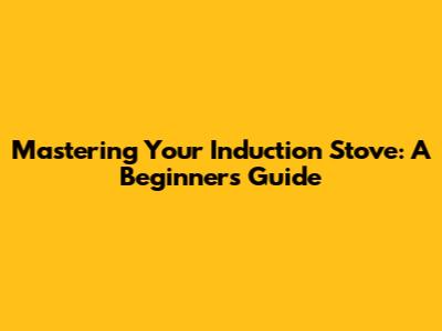 Mastering Your Induction Stove: A Beginner's Guide
