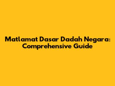 Matlamat Dasar Dadah Negara: Comprehensive Guide