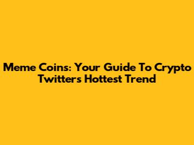 Meme Coins: Your Guide To Crypto Twitter's Hottest Trend