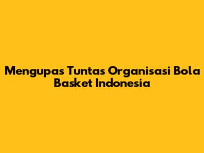 Mengupas Tuntas Organisasi Bola Basket Indonesia