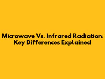 Microwave Vs. Infrared Radiation: Key Differences Explained
