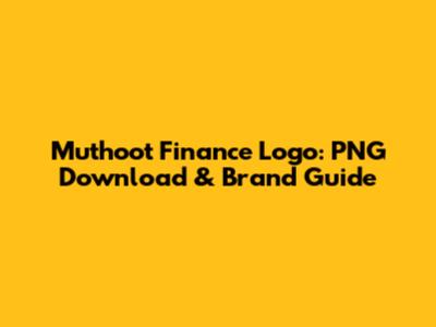 Muthoot Finance Logo: PNG Download & Brand Guide