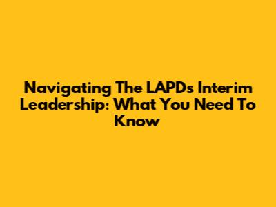 Navigating The LAPD's Interim Leadership: What You Need To Know