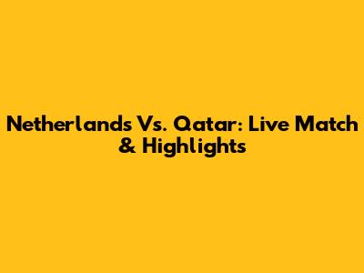 Netherlands Vs. Qatar: Live Match & Highlights
