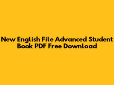 New English File Advanced Student Book PDF Free Download