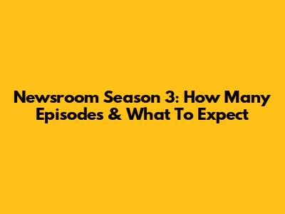 Newsroom Season 3: How Many Episodes & What To Expect