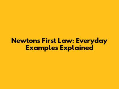 Newton's First Law: Everyday Examples Explained