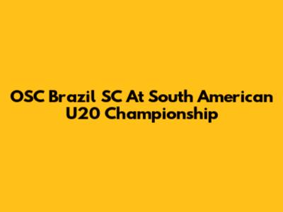 OSC Brazil SC At South American U20 Championship