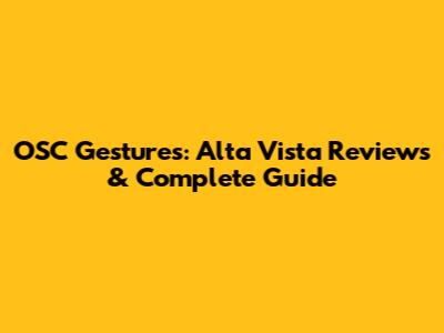 OSC Gestures: Alta Vista Reviews & Complete Guide