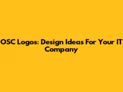 OSC Logos: Design Ideas For Your IT Company
