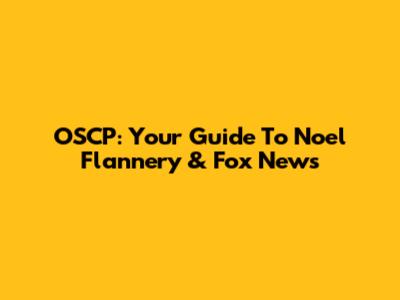 OSCP: Your Guide To Noel Flannery & Fox News