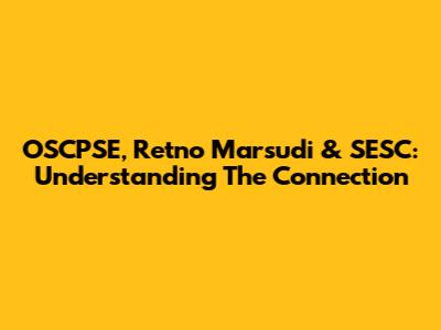 OSCPSE, Retno Marsudi & SESC: Understanding The Connection
