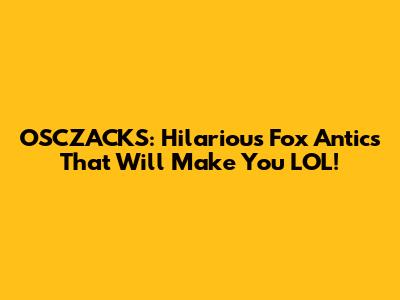 OSCZACKS: Hilarious Fox Antics That Will Make You LOL!