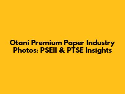 Otani Premium Paper Industry Photos: PSEII & PTSE Insights