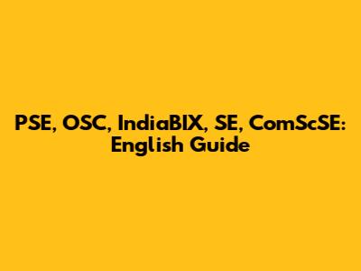 PSE, OSC, IndiaBIX, SE, ComScSE: English Guide
