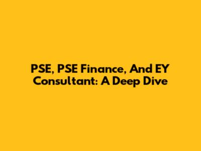 PSE, PSE Finance, And EY Consultant: A Deep Dive
