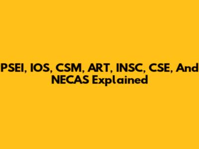 PSEI, IOS, CSM, ART, INSC, CSE, And NECAS Explained
