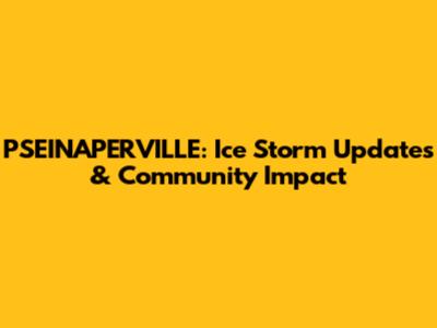 PSEINAPERVILLE: Ice Storm Updates & Community Impact