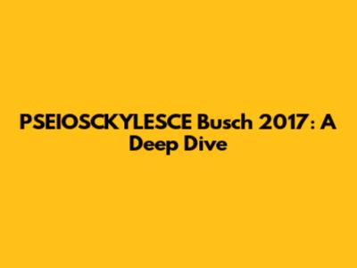 PSEIOSCKYLESCE Busch 2017: A Deep Dive