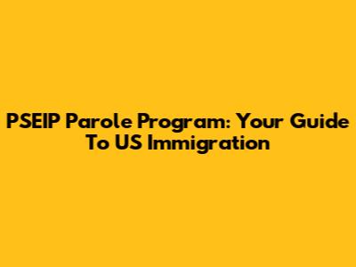 PSEIP Parole Program: Your Guide To US Immigration
