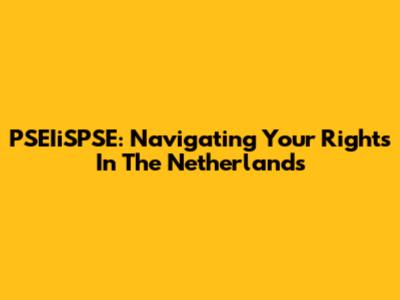 PSEIiSPSE: Navigating Your Rights In The Netherlands