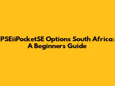 PSEiiPocketSE Options South Africa: A Beginner's Guide
