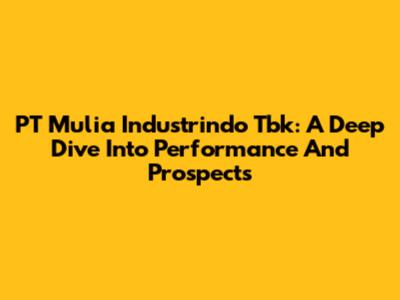 PT Mulia Industrindo Tbk: A Deep Dive Into Performance And Prospects