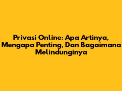 Privasi Online: Apa Artinya, Mengapa Penting, Dan Bagaimana Melindunginya